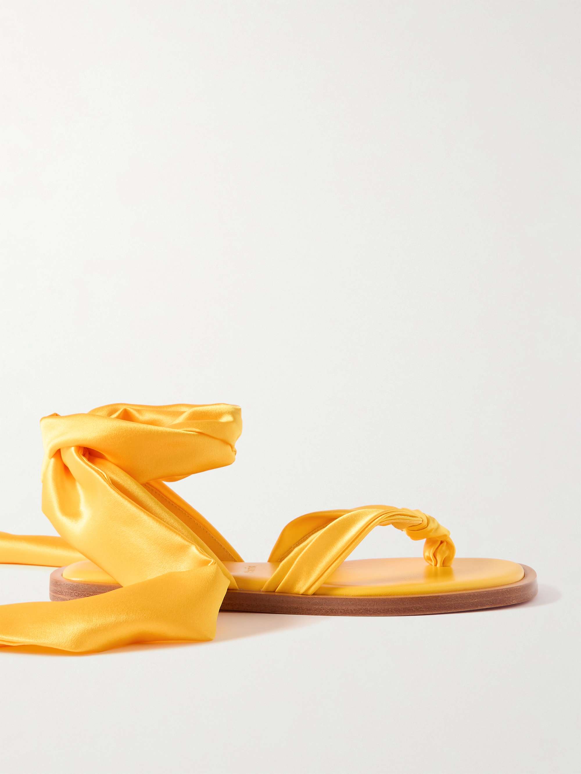 Nilo Du Desert Tie-Detailed Satin-Crepe Sandals