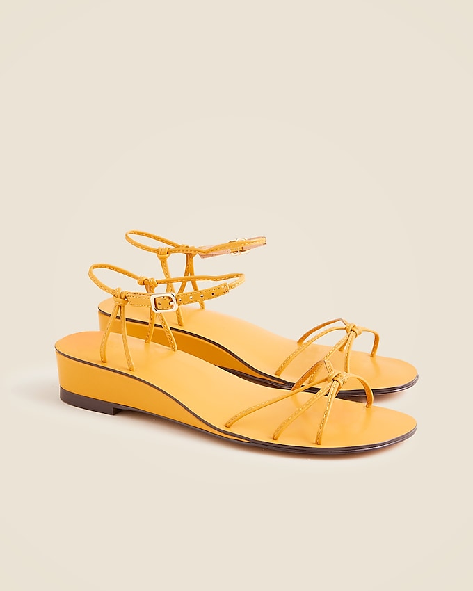 Brynn Wedge Sandals in Metallic Leather