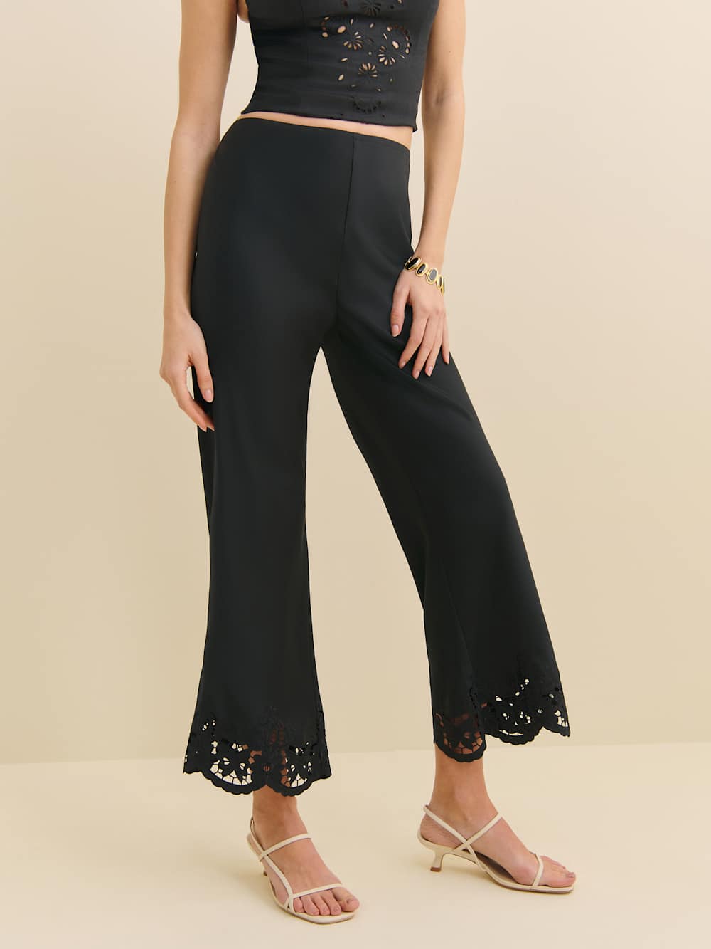 Aria Satin Cropped Pant