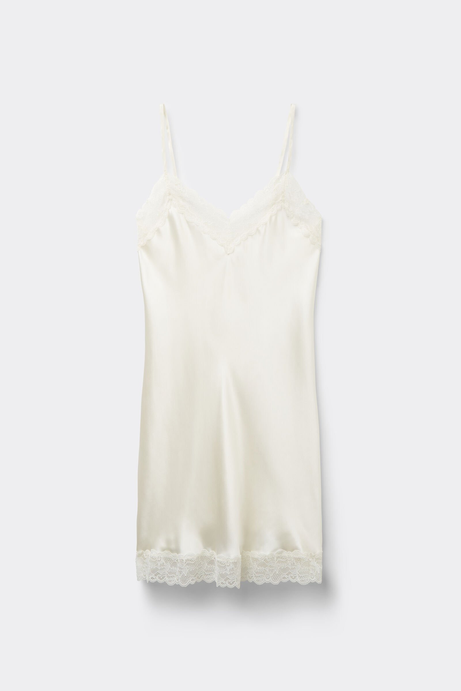 Intimissimi, Silk Slip With Lace Insert Detail
