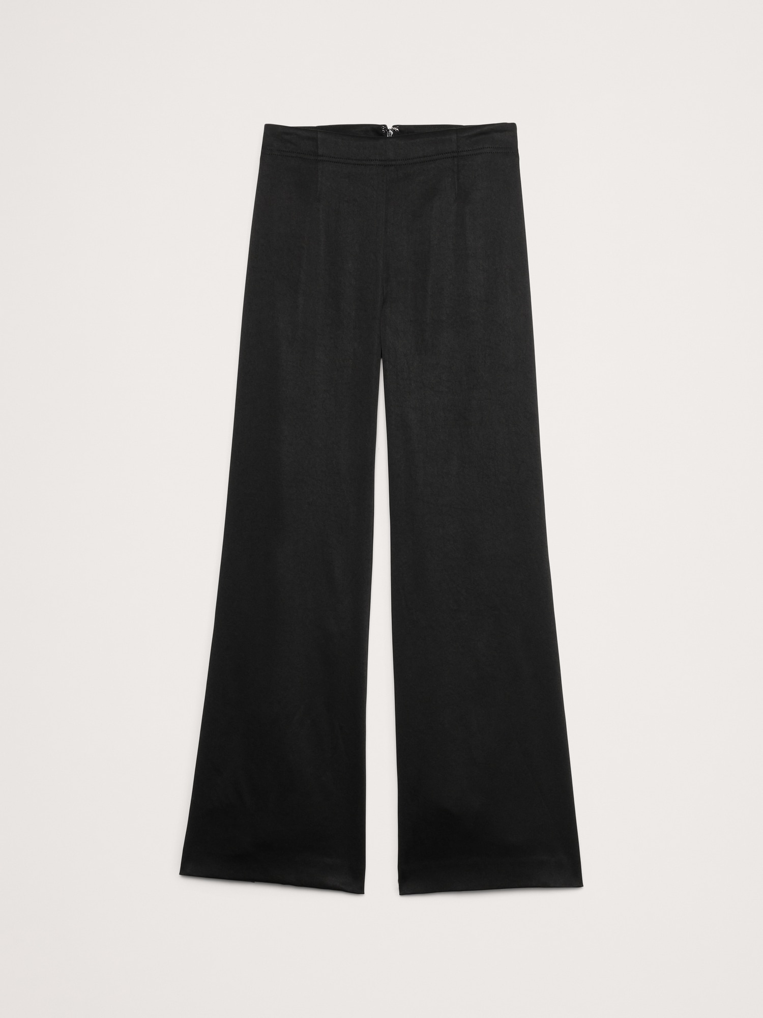 Mid-Rise Kick-Flare Satin Ankle Pant