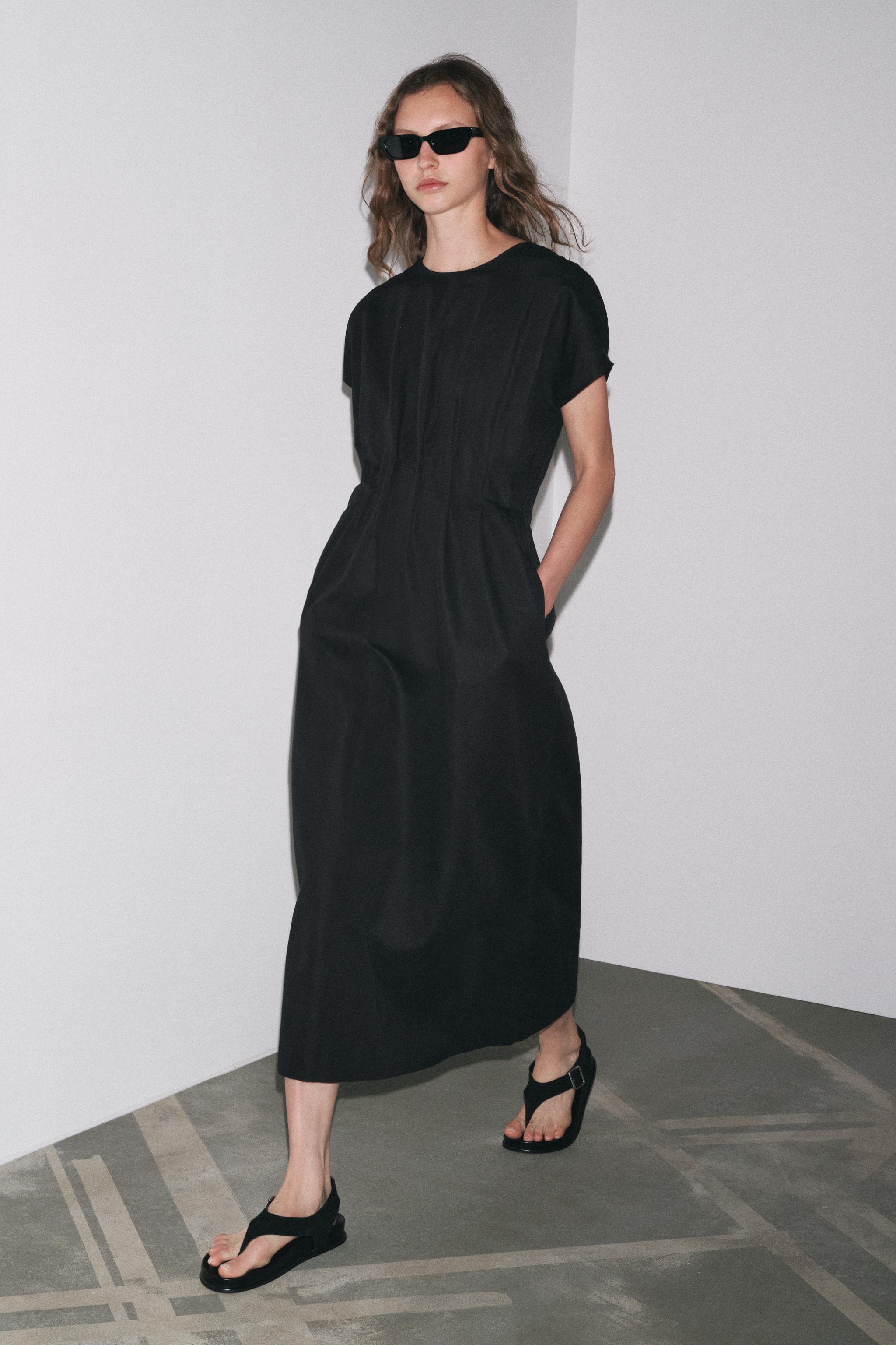 Zw Collection Pleated Midi Dress