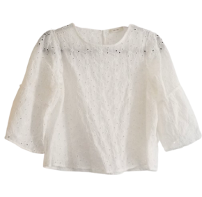 Celine White Broderie Anglaise Top
