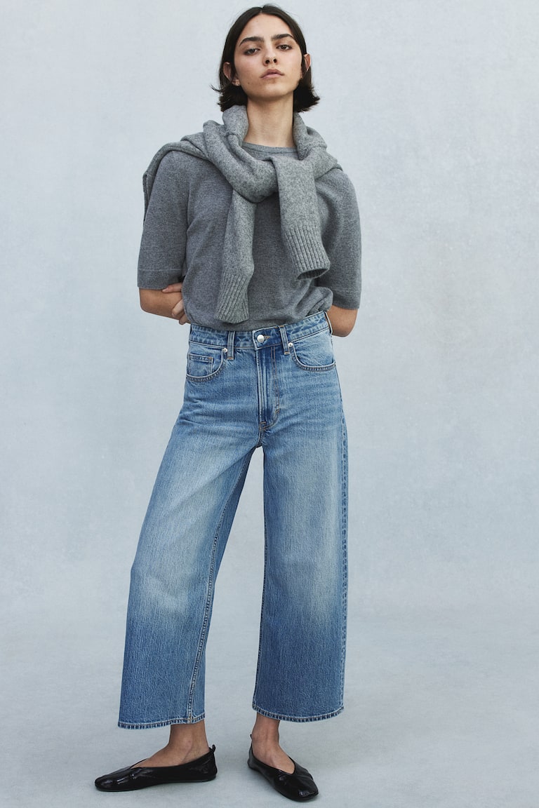 Wide High Cropped Jeans