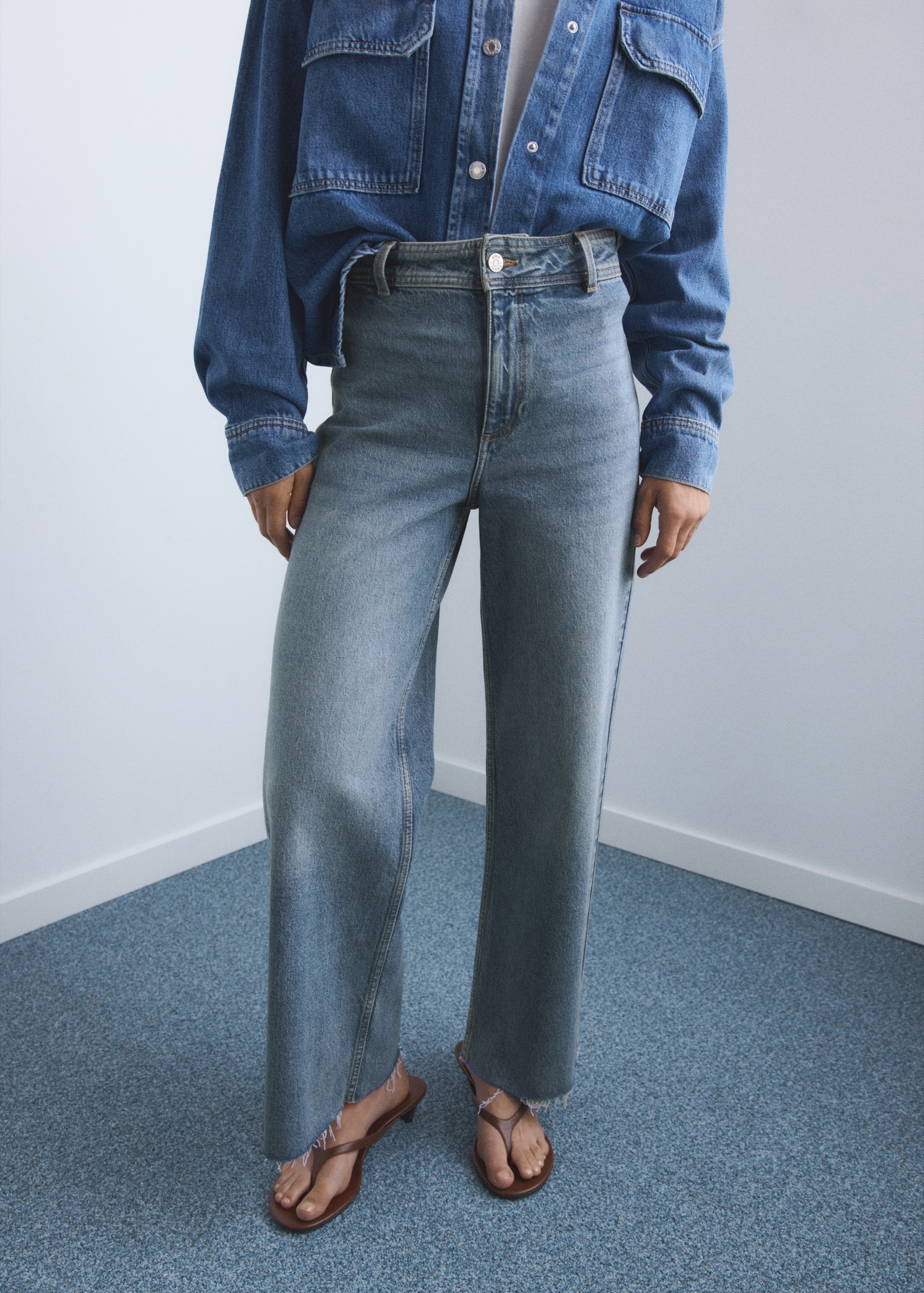 Catherin Culotte High-Rise Jeans - Women | Mango United Kingdom