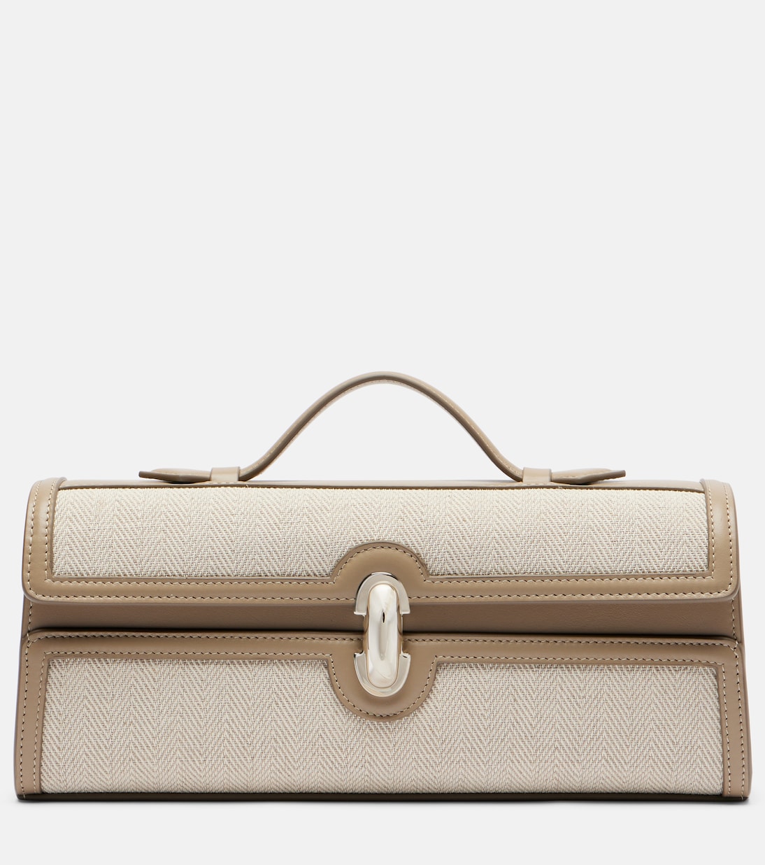 Slim Symmetry Leather-Trimmed Tote Bag