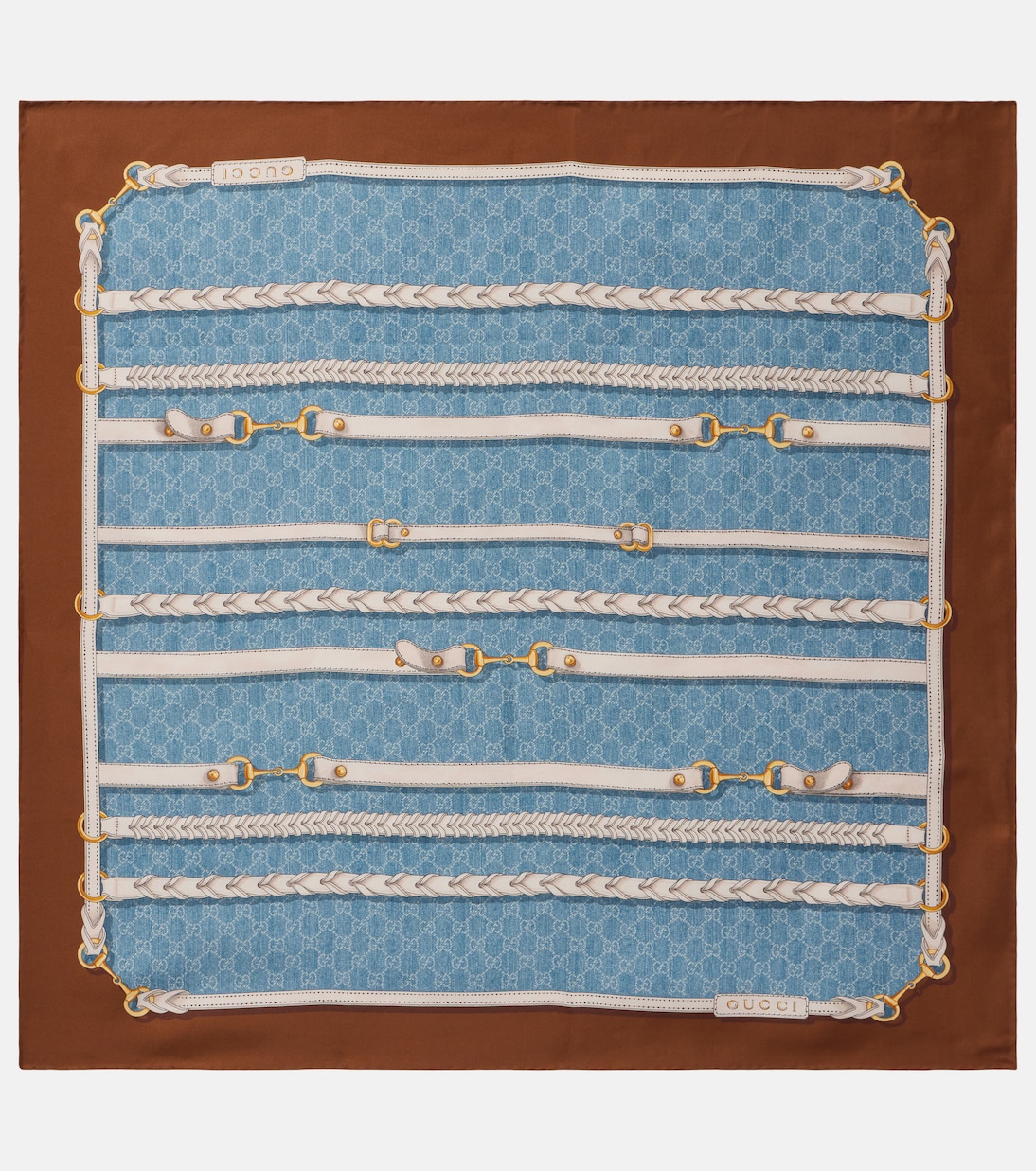 Horsebit Silk Twill Scarf