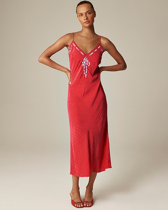 Rouje X J.crew Swoon Slip Dress in Polka Dot