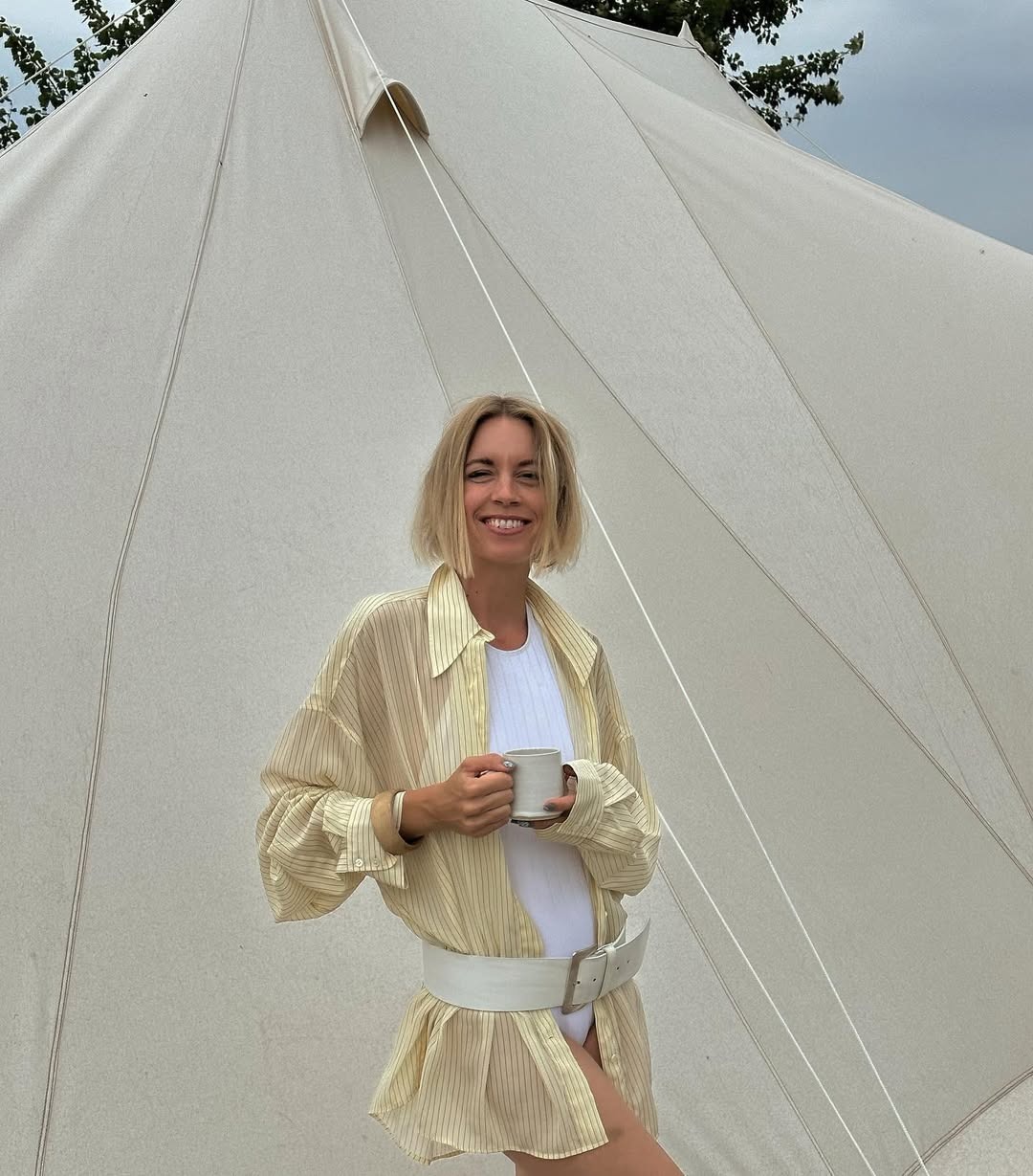 An image of Hanna Stefansson with a Riviera bob hairstyle.