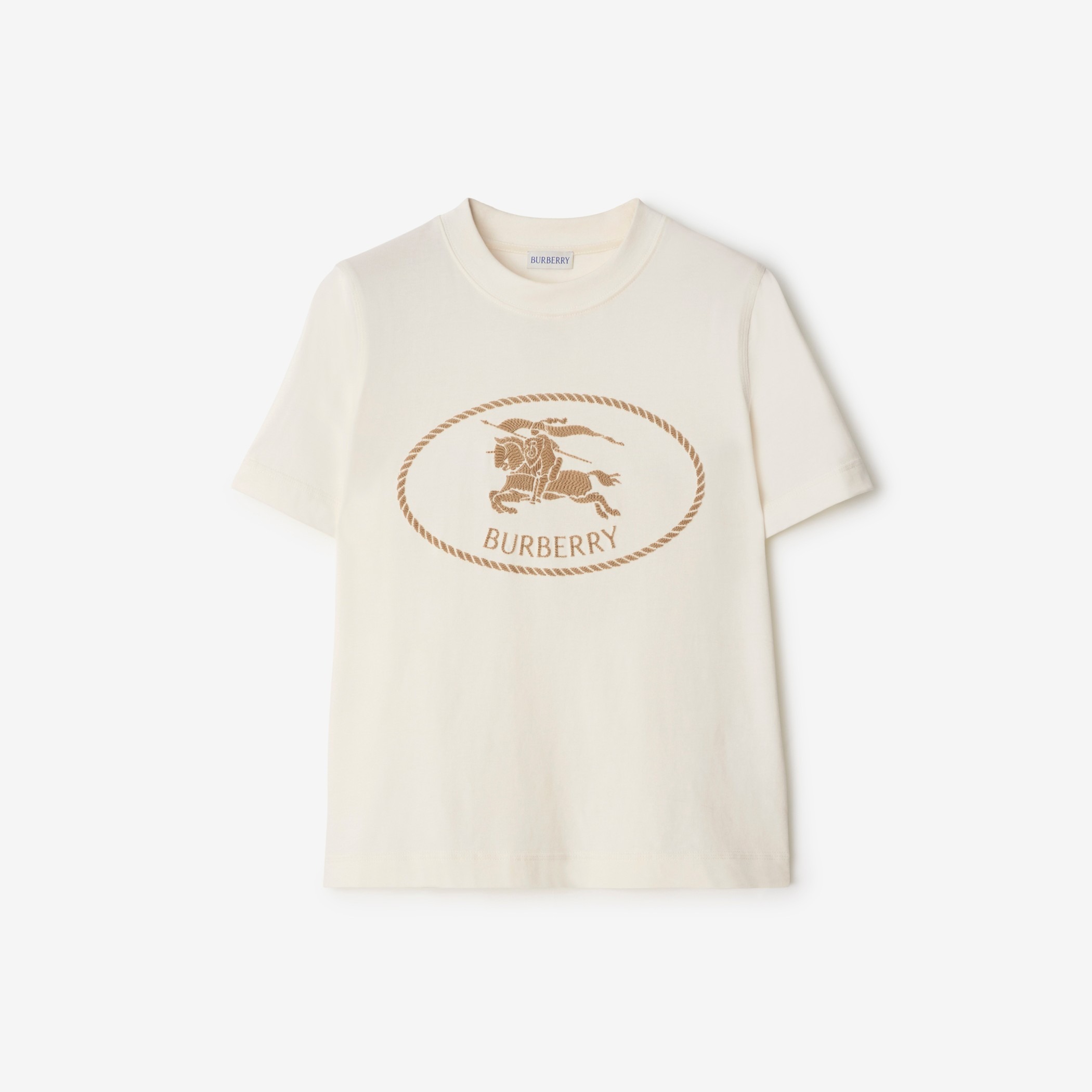 Burberry, Knight Stamp Cotton T-Shirt in Chalk 
