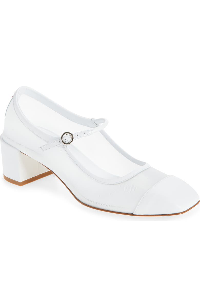 Mesh Cap Toe Mary Jane Pump