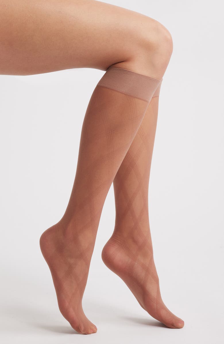 Everyday Sheer Diamond Knee High Socks