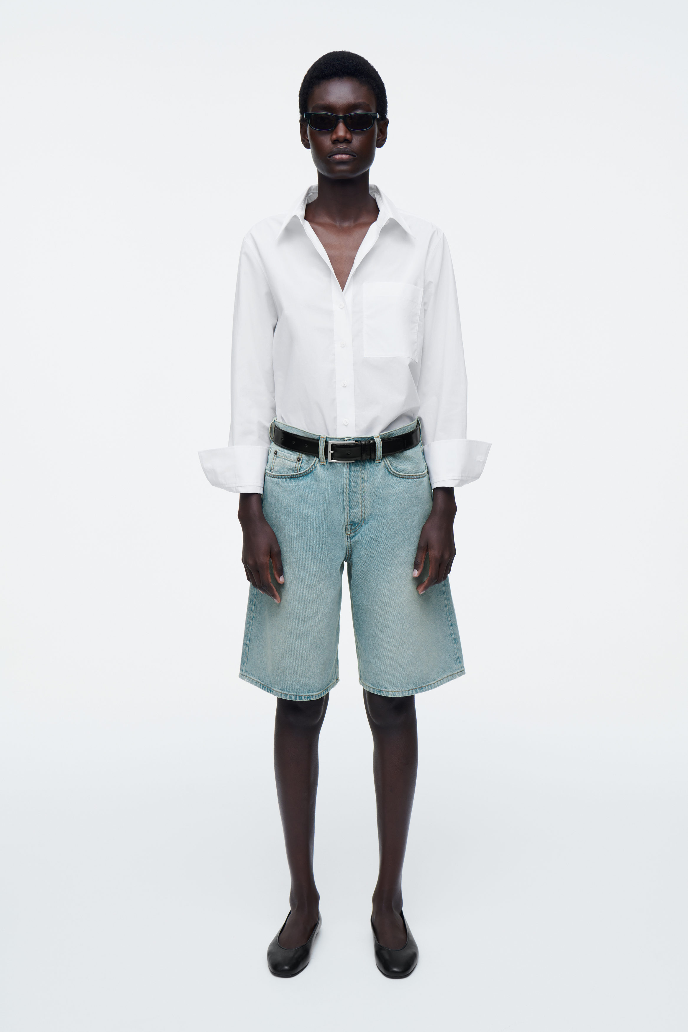 Longline Denim Shorts