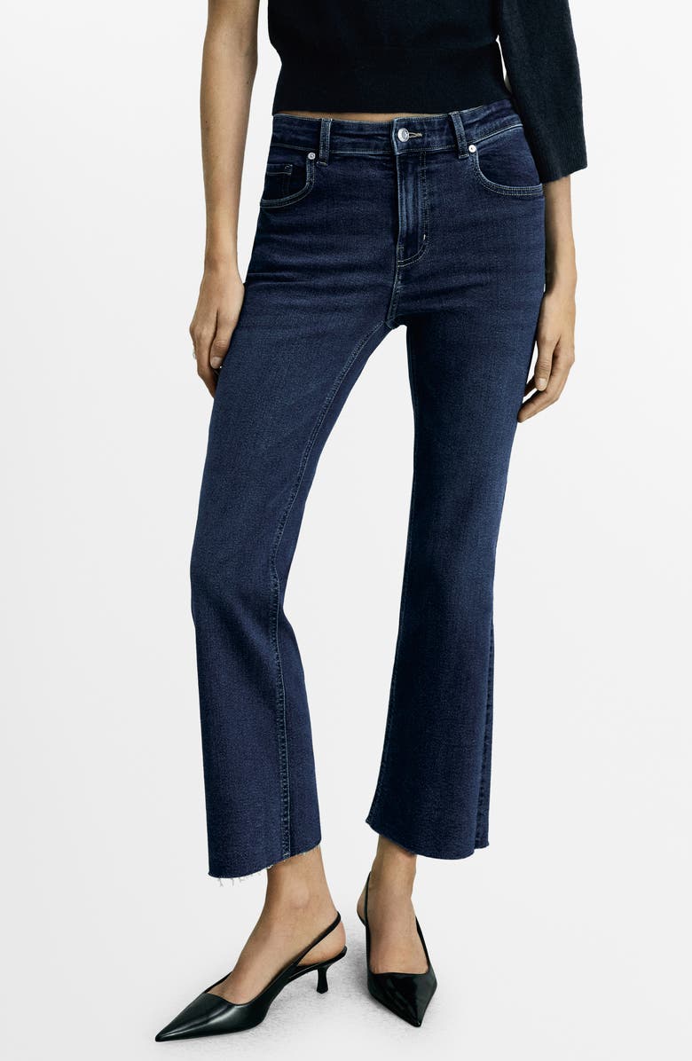 Mid Rise Crop Flare Jeans