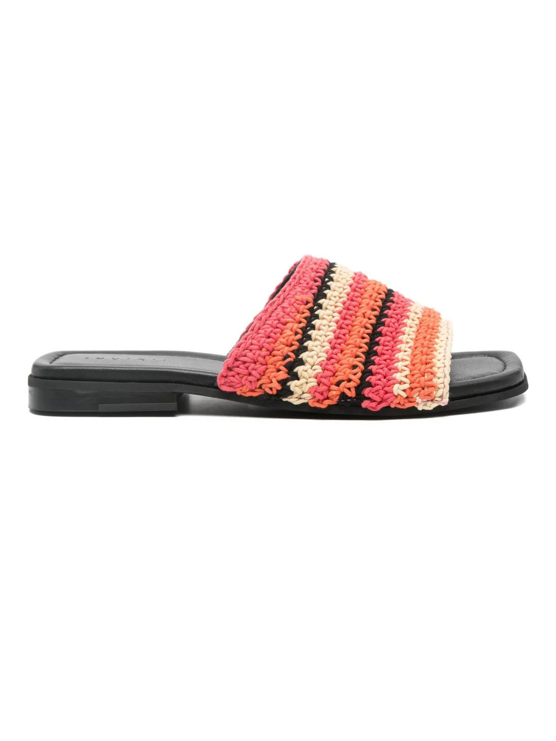 Inuikii Striped Crochet Flat Sandals