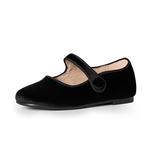 Amazon Essentials X Sofia Grainge Toddler Girls' Mary Jane Ballet Flat Shoes, Black, 7 Toddler