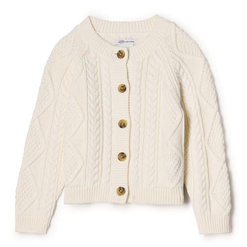 Amazon Essentials X Sofia Grainge Unisex Babies' Fisherman Cardigan Sweater, Ivory, Newborn