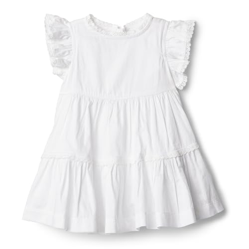 Amazon Essentials X Sofia Grainge Baby Girls' Woven Ruffle Sleeve Dress, White, 24 Months