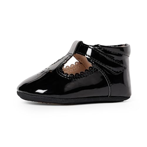 Amazon Essentials X Sofia Grainge Baby Girls' Non-Slip Mary Jane Shoes, Black, 3 Infant