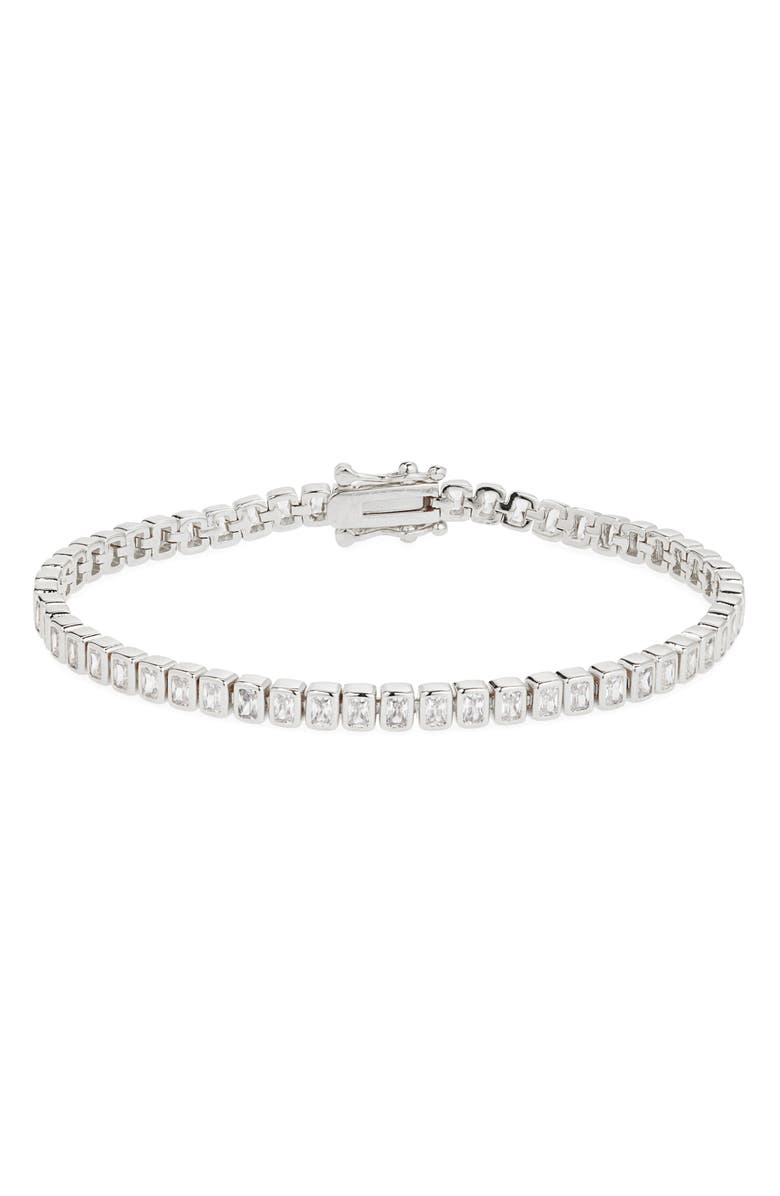 Baguette Cubic Zirconia Bezel Tennis Bracelet