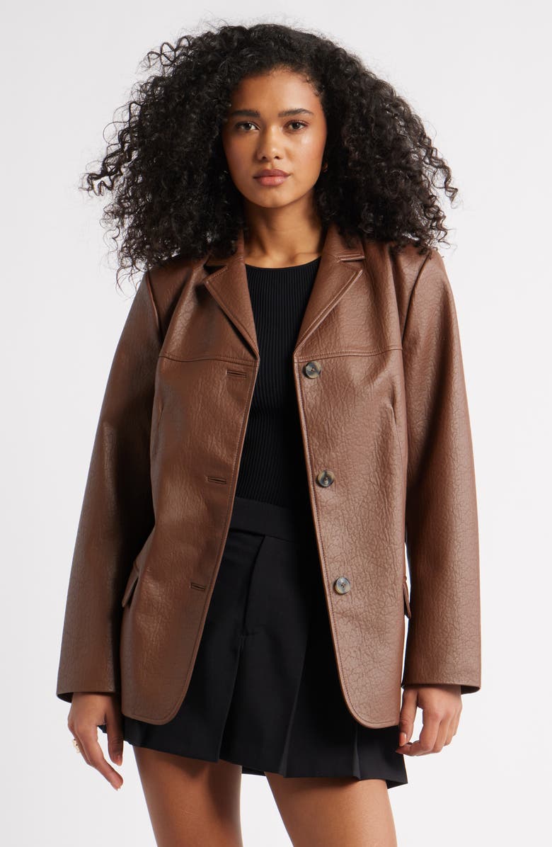 Pebble Faux Leather Jacket