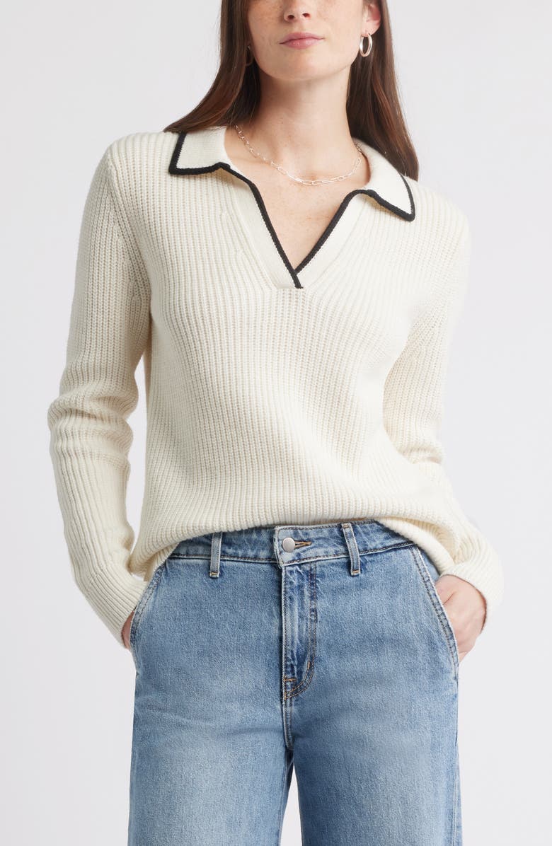 Johnny Collar Cotton & Wool Sweater
