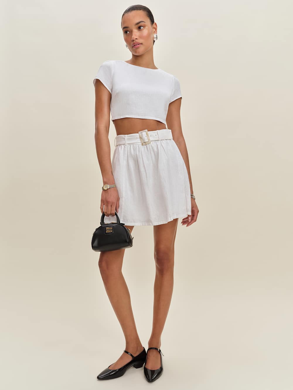 Niki Belted Linen Two Piece