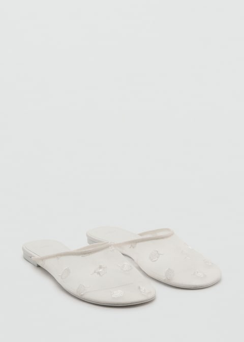 Mango, Embroidered Mesh Shoes