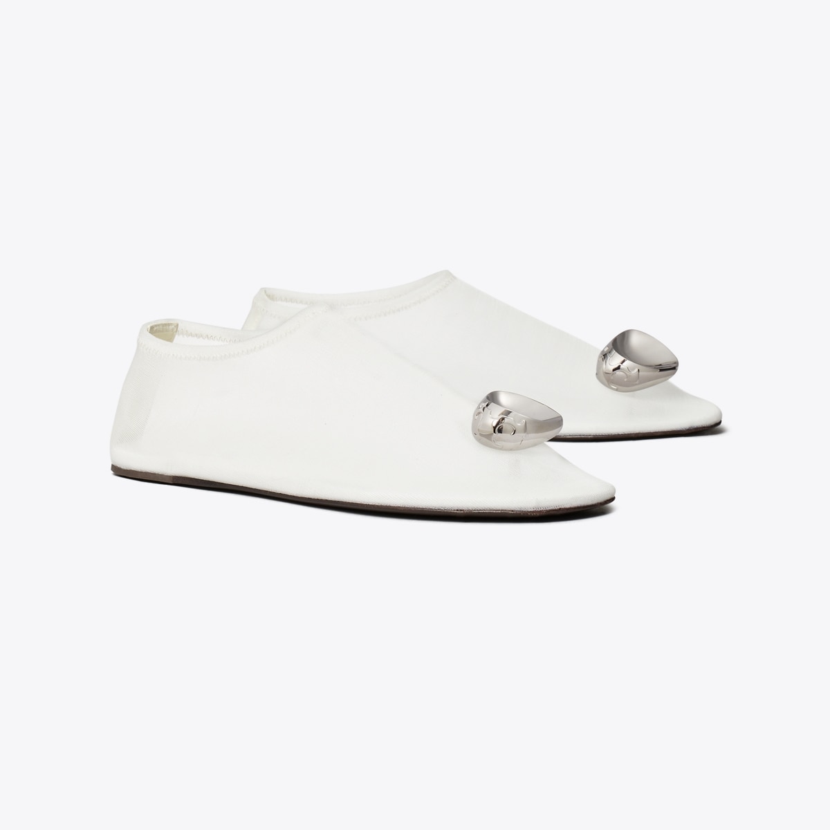 Patos Mesh Flat in White, Size 10