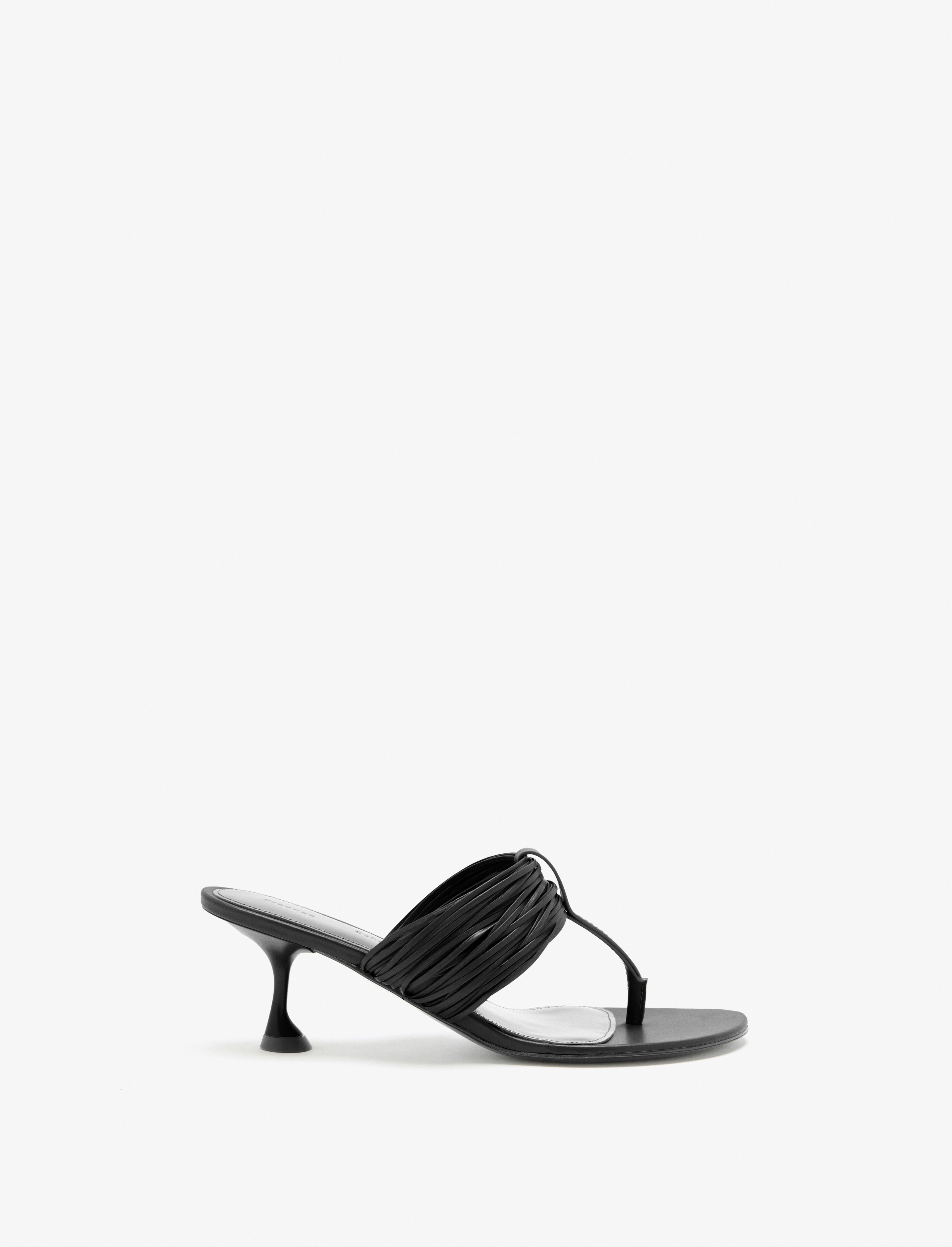 Proenza Schouler Cable T-Strap Sandals - Black | Proenza Schouler Official Site