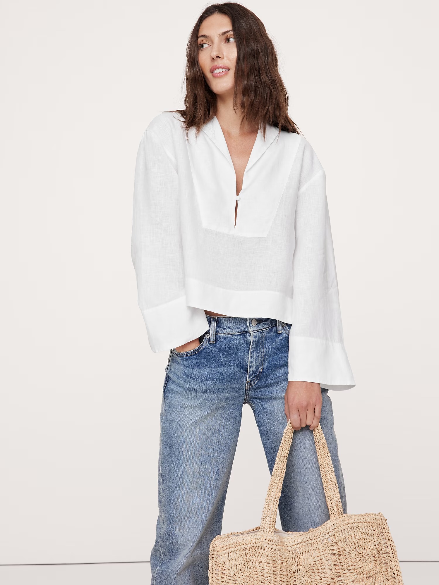 Banana Republic, Linen Popover Top