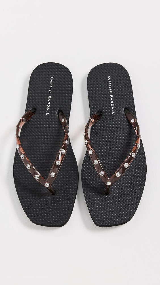 Loeffler Randall Taryn Crystal Jelly Flip Flops