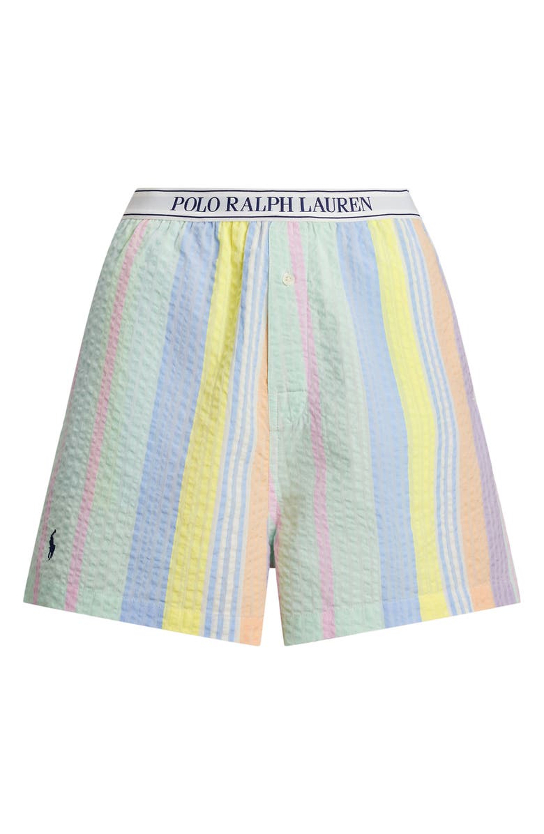 Cotton Seersucker Boxer Pajama Shorts