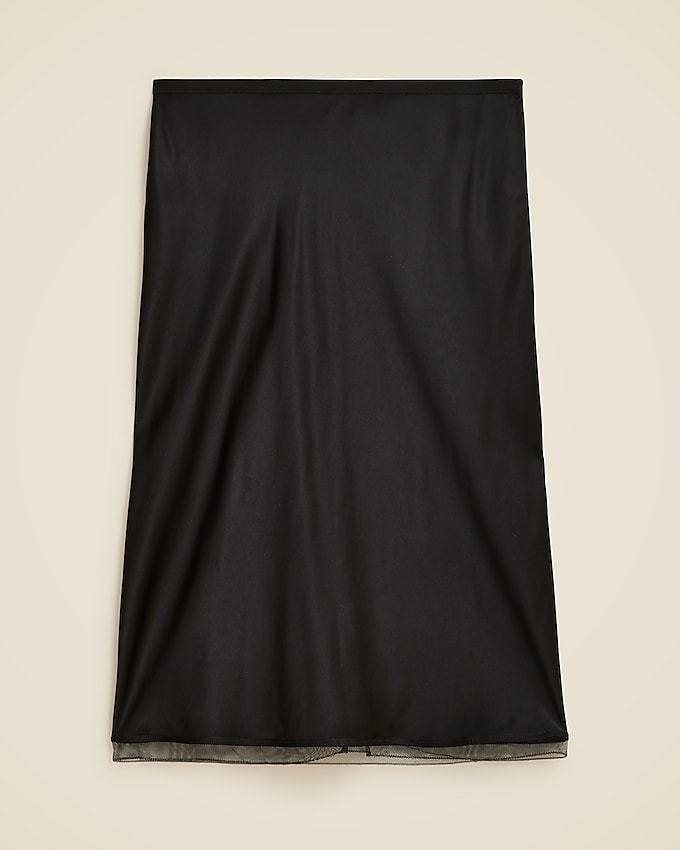 Gwen Knee-Length Slip Skirt in Viscose Charmeuse