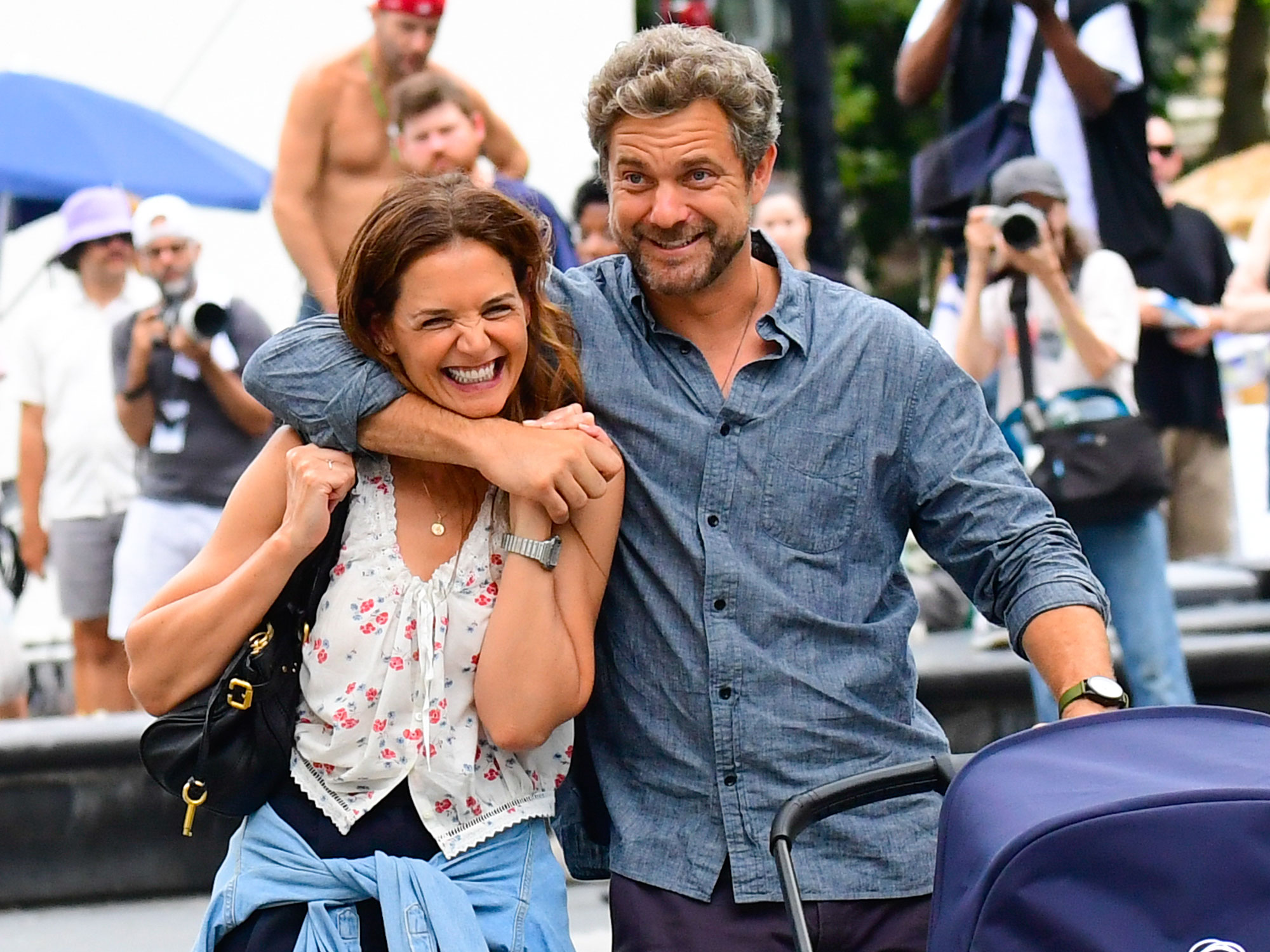 Katie Holmes wears the new Chloe Paddington bag