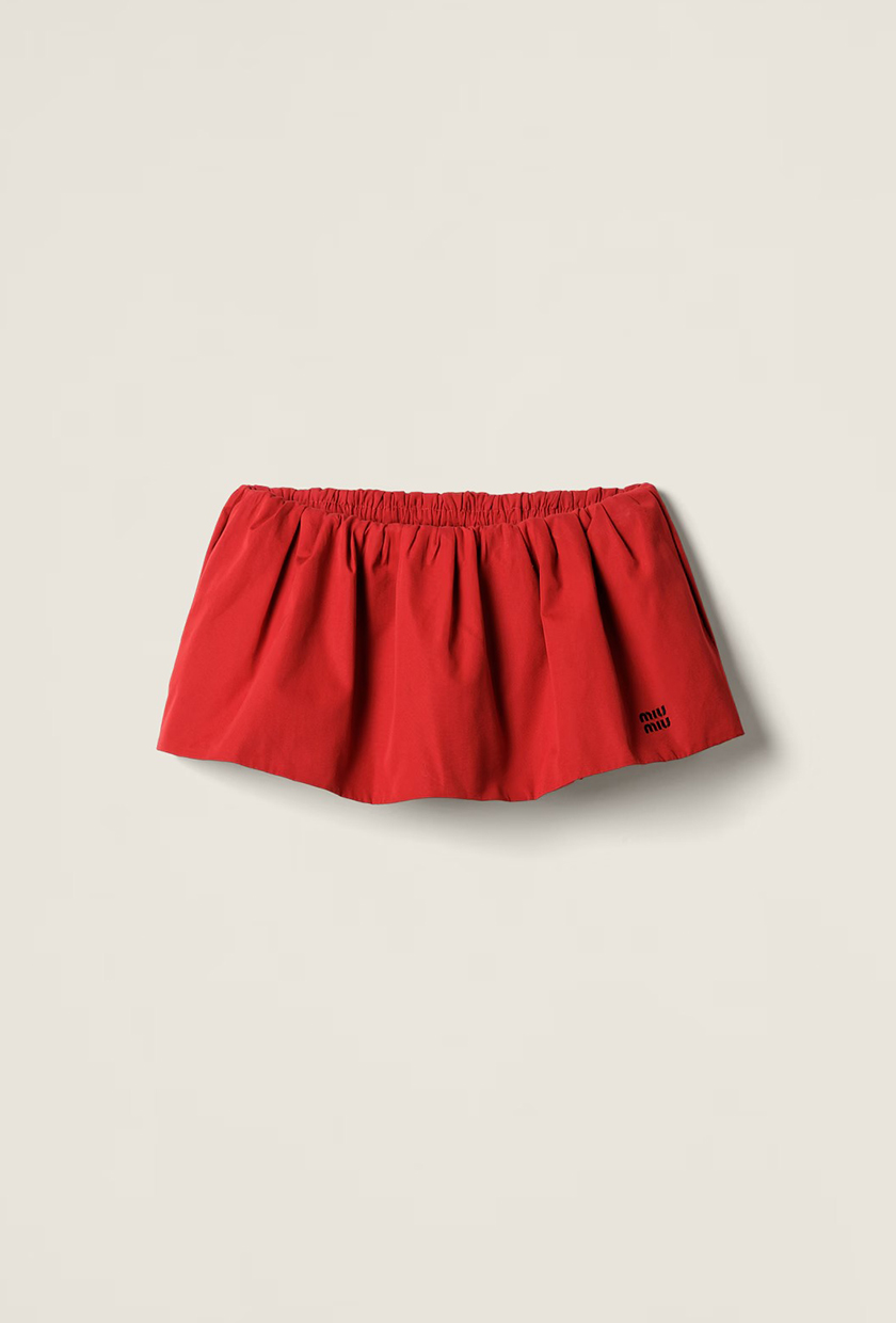 Miu Miu, Poplin Miniskirt in Red