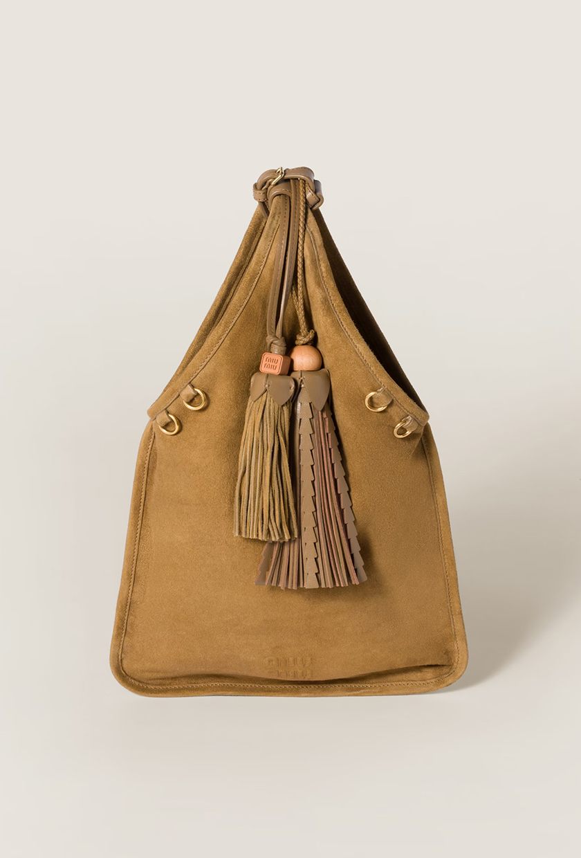 Miu Miu, Suede Handbag With Tassels