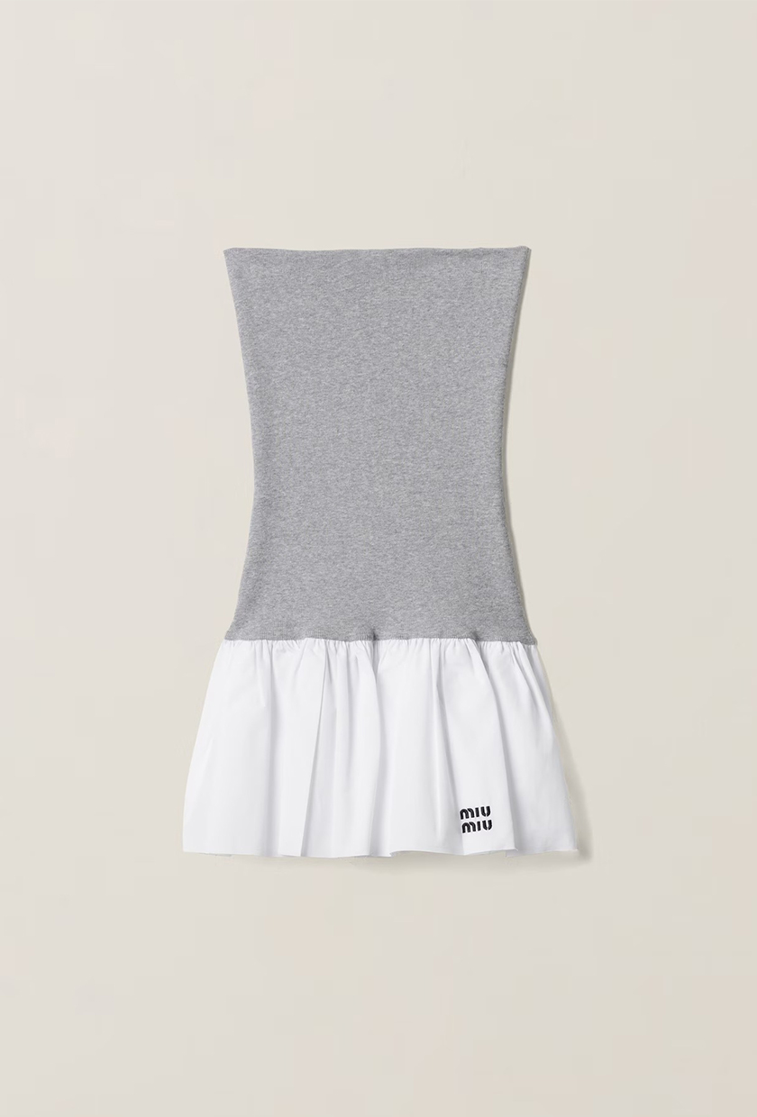 Miu Miu, Poplin and Jersey Miniskirt