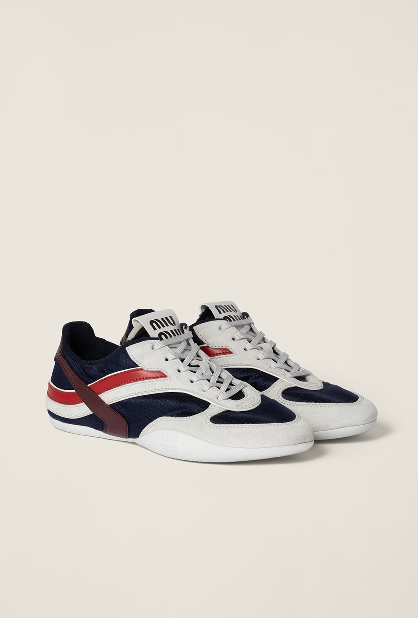 Miu Miu, Gymnasium Technical Fabric and Suede Sneakers
