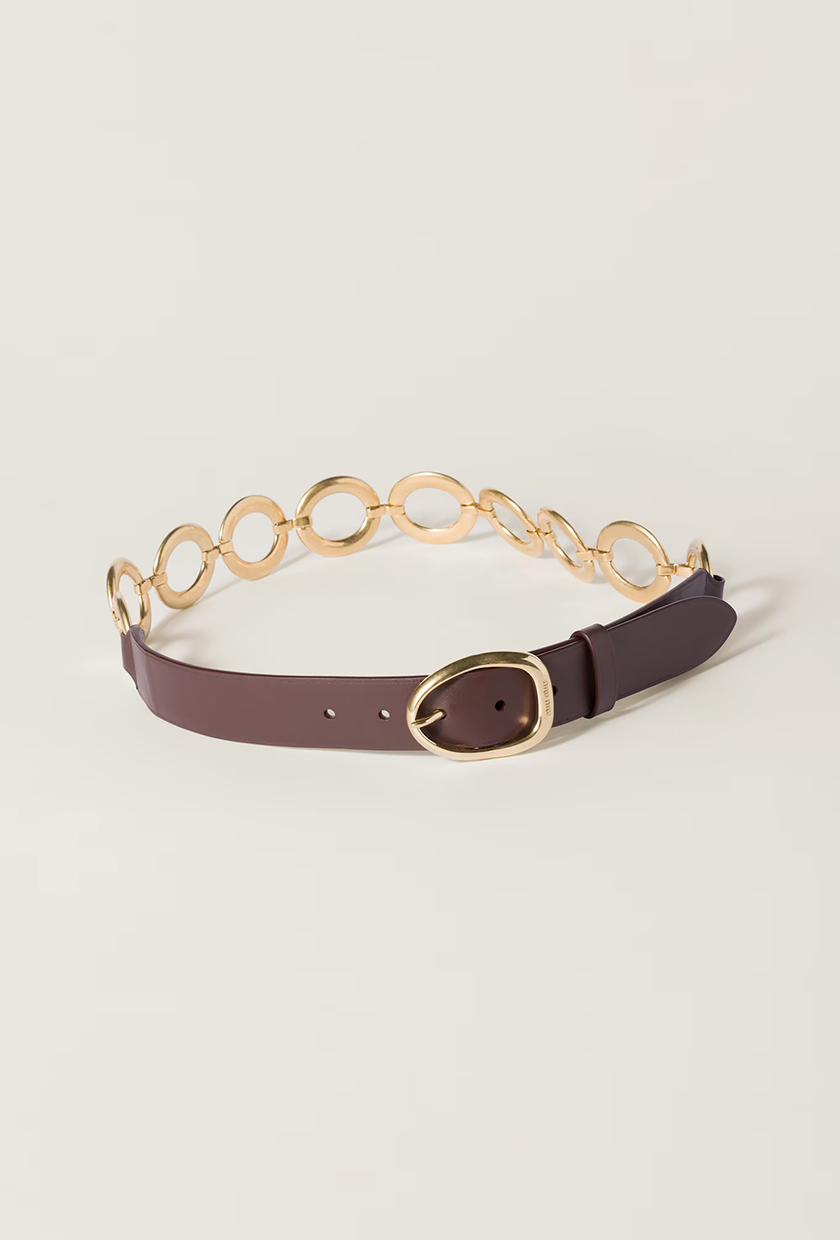 Miu Miu, Leather and Metal Belt