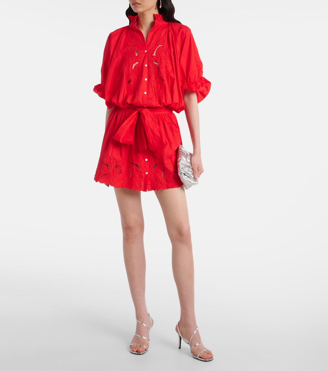 Broderie Anglaise Cotton Poplin Minidress