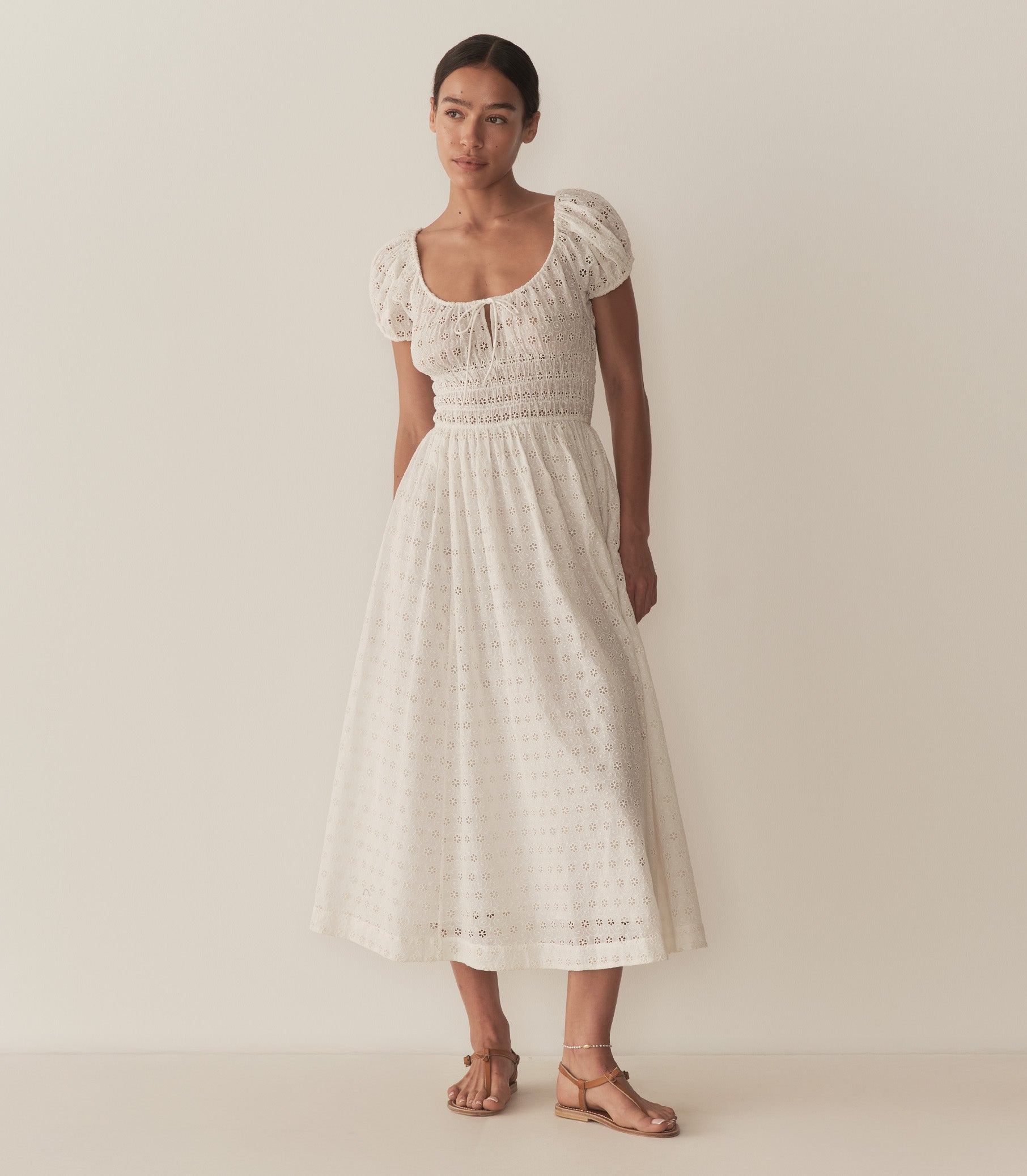 Quinn Dress -- Salt Eyelet