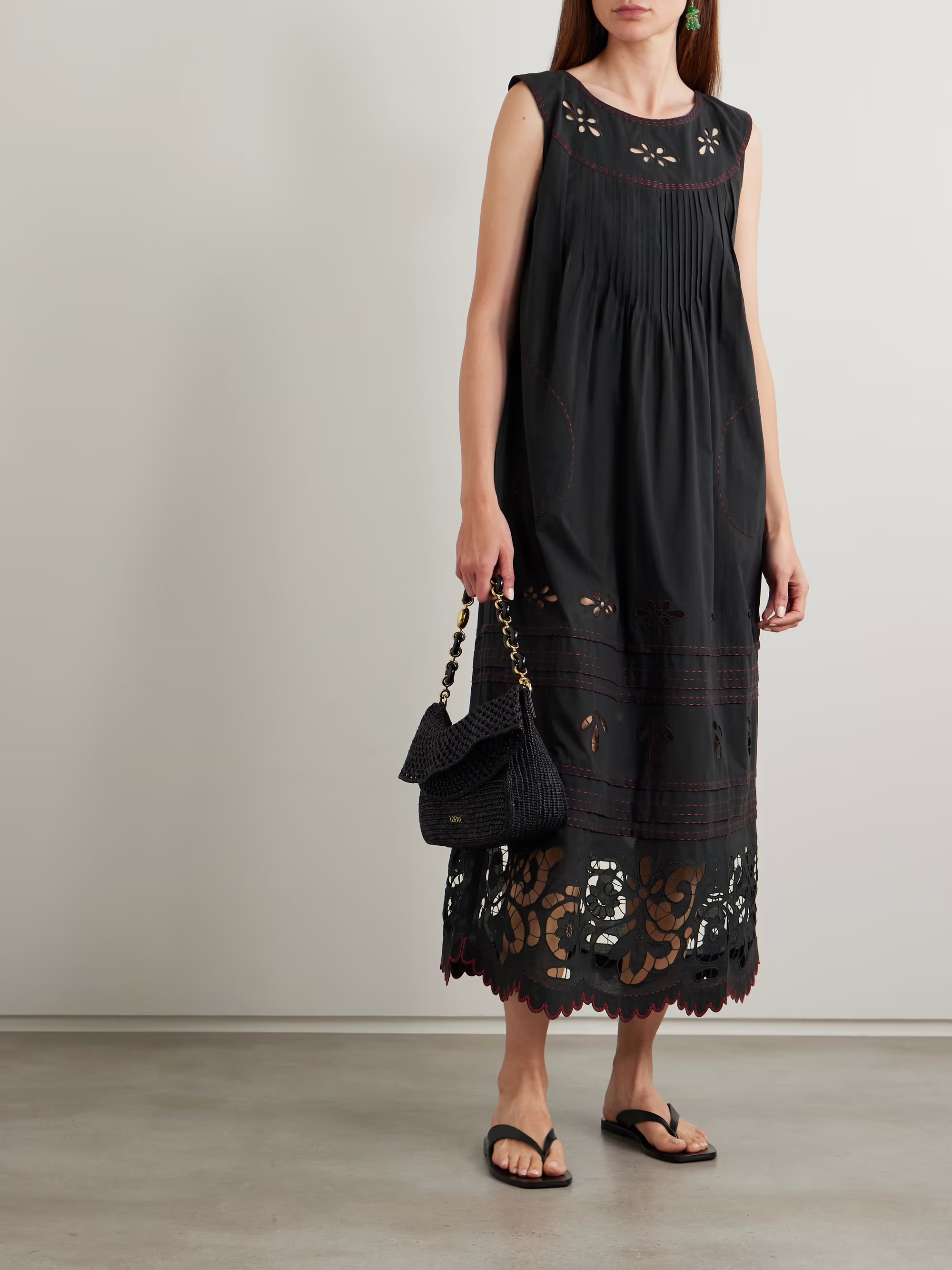 Vita Kin, Cleo pintucked broderie anglaise cotton-batiste midi dress