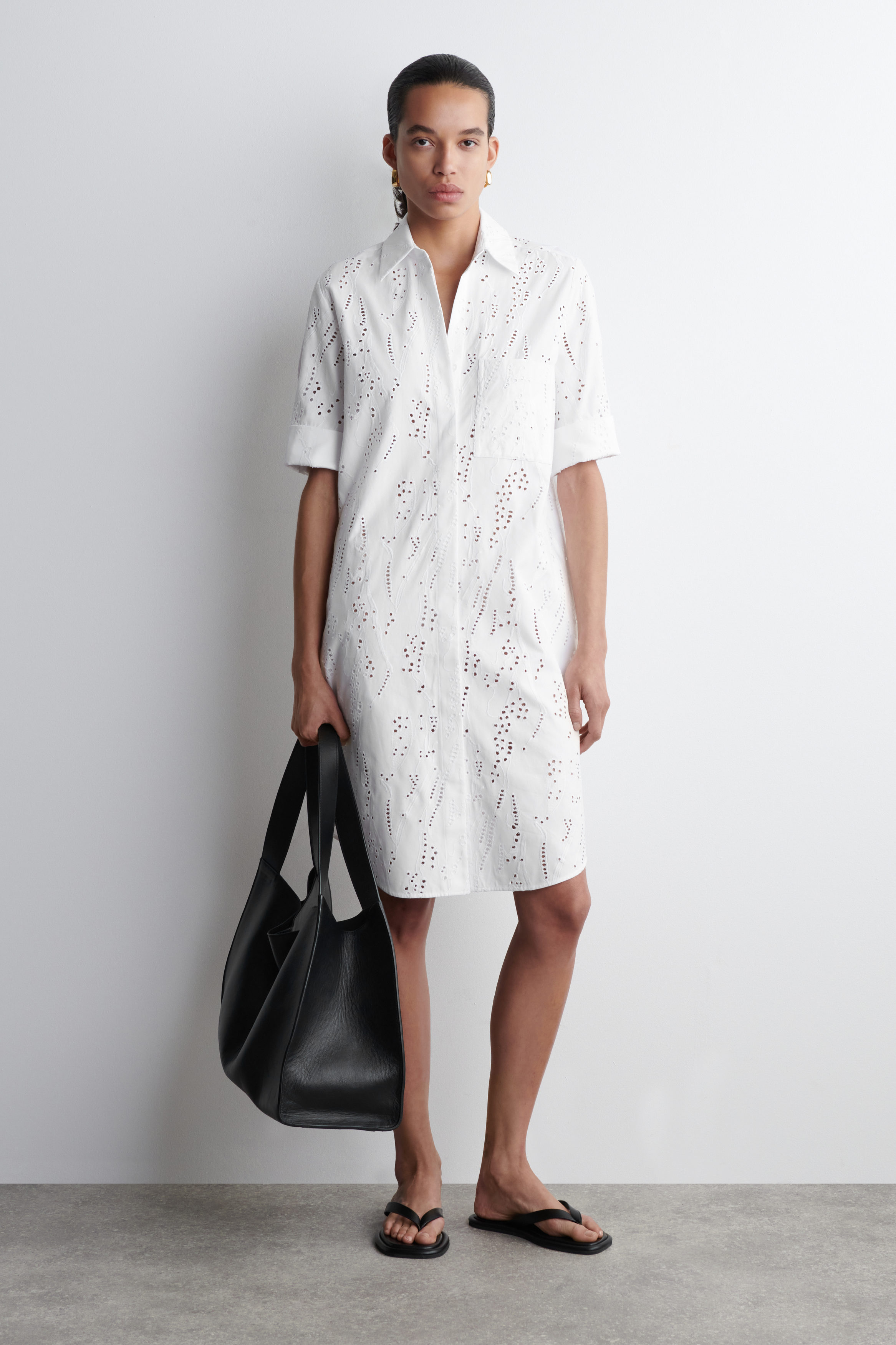 Broderie Anglaise Shirt Dress