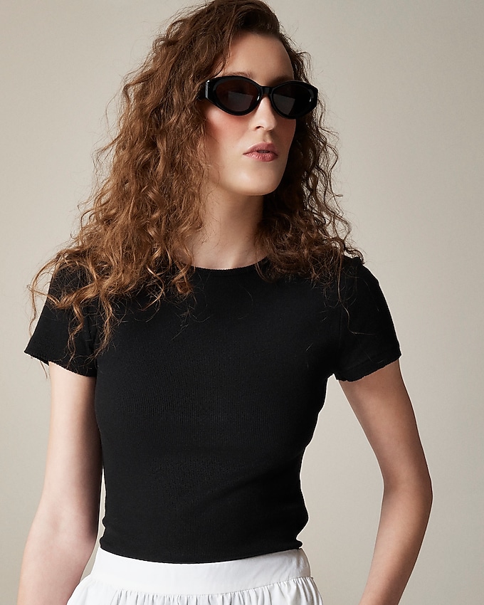 Fine Rib Short-Sleeve T-Shirt