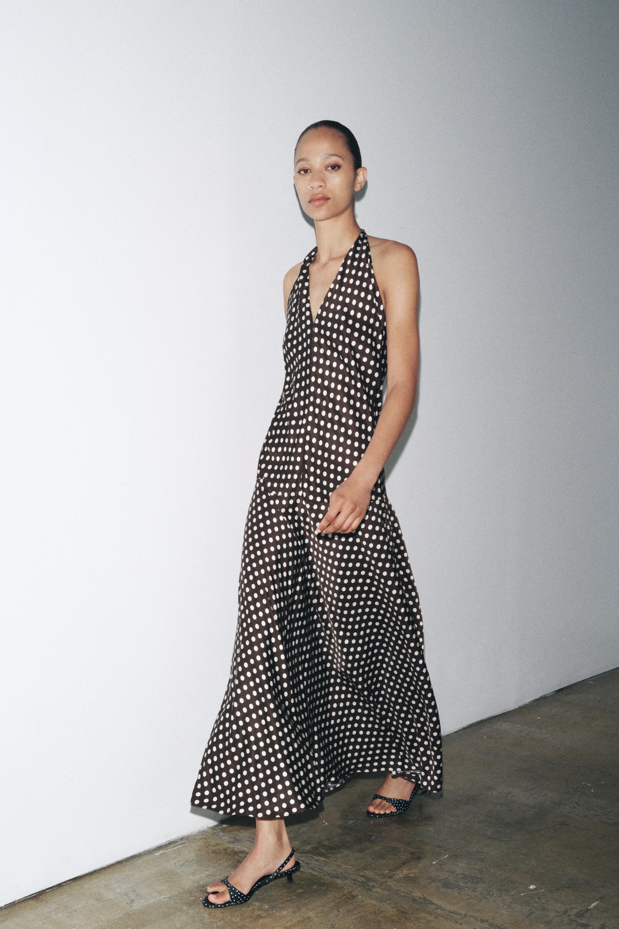 Zw Collection Halter Polka Dot Dress