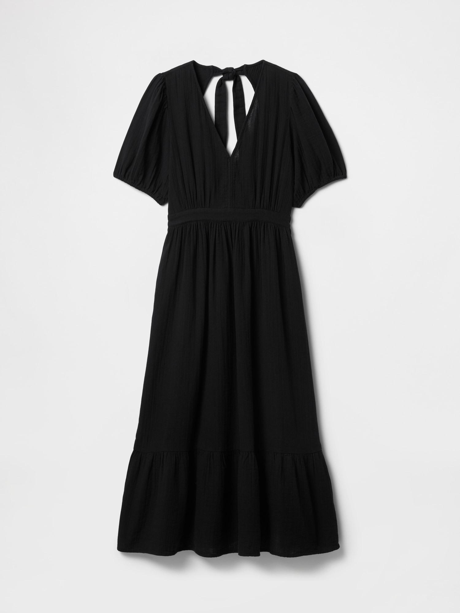 Cotton Gauze Open-Back Midi Dress