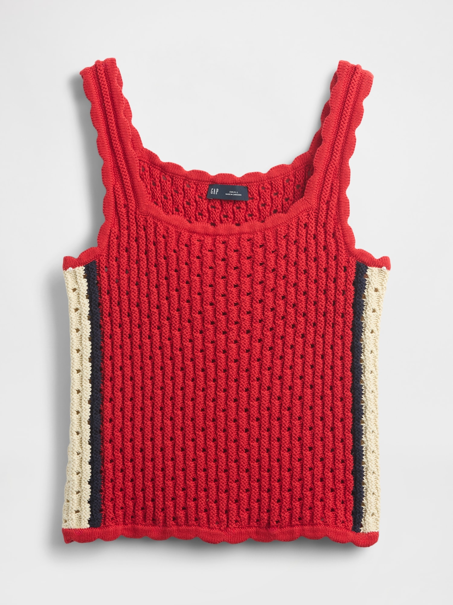 100% Cotton Crochet Cropped Tank Top