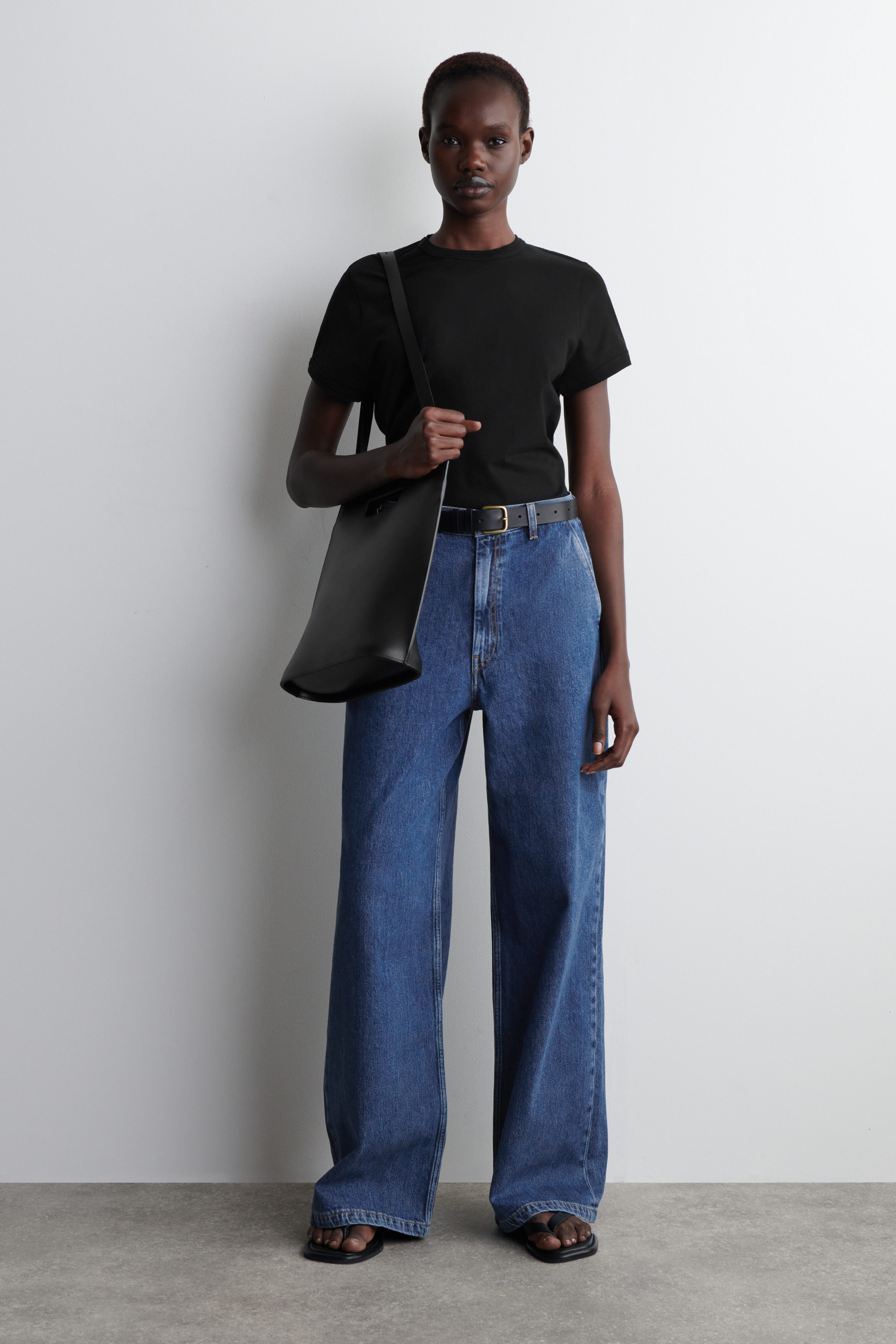 Wide-Leg Denim Trousers