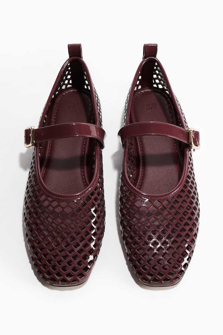 Perforated Mary Jane Ballet Flats